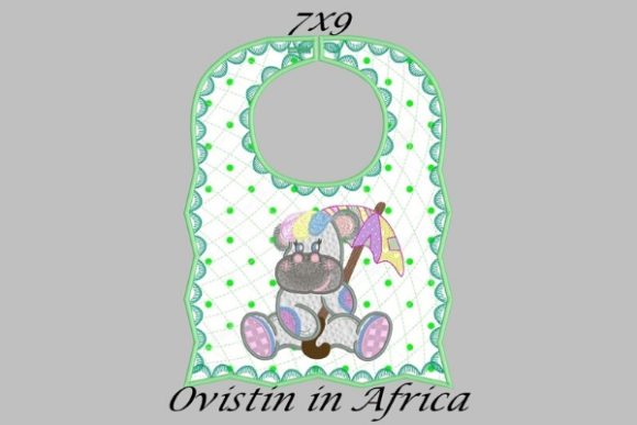 Adorable Green Baby Hippo Bib for Small Biz