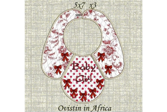 Adorable Red Bows Baby Bib for Small Hoops