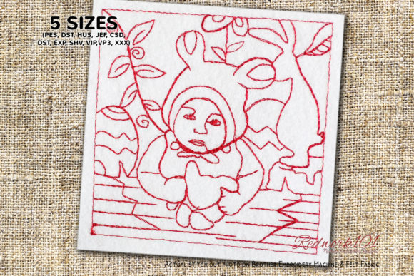 Baby Dressing Like Bunny: A Charming Easter Embroidery