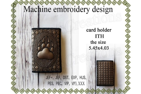 Card Case in the Hoop Paw with Claws