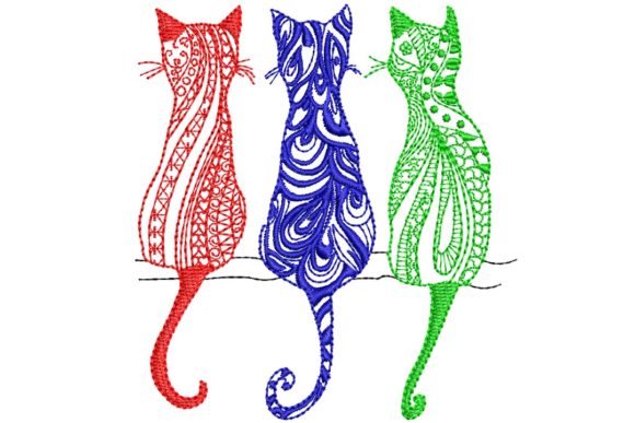 Charming 3 Color Cats for Apparel