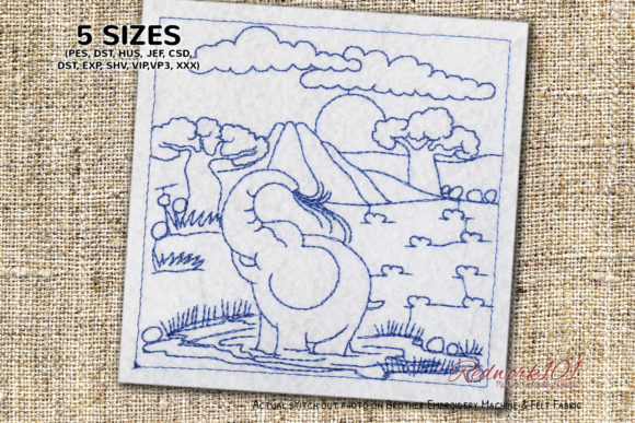 Charming Baby Elephant Drinking Water Design