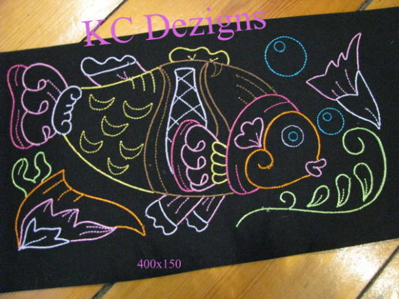 Charming Colourline Fish 07 Embroidery Design