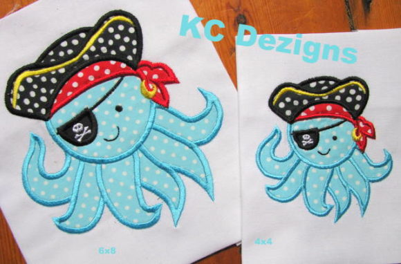 Charming Pirate Octopus Embroidery Design