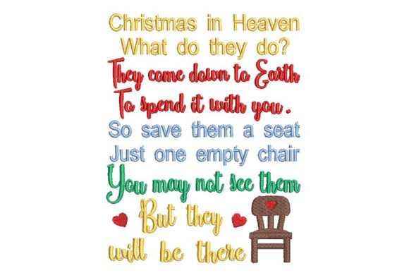 Christmas in Heaven, A Touching Embroidery Quote