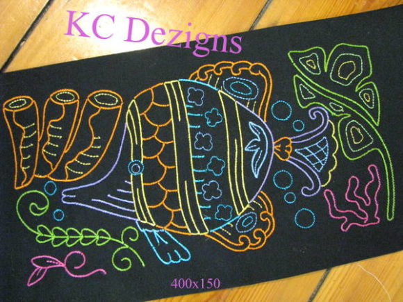Colourline Fish 02: A Versatile Embroidery Design