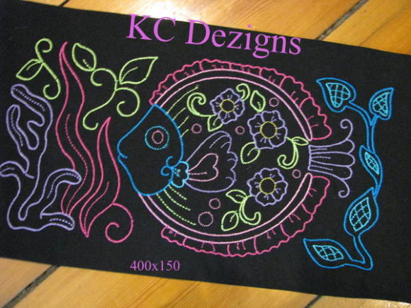 Colourline Fish 06: A Versatile Embroidery Design