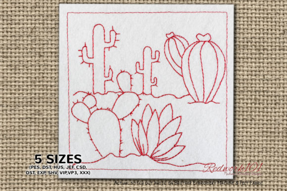 Desert Cactus: A Charming Embroidery Design