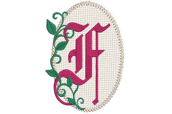 Elegant Olde English Monogram Letter F