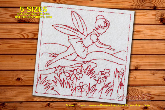 Fairy is Flying over the Mountain: A Magical Embroidery Design