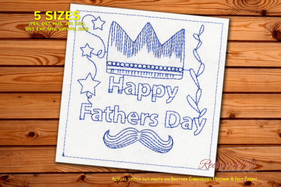 Fathers Day Crown: A Charming Embroidery Design