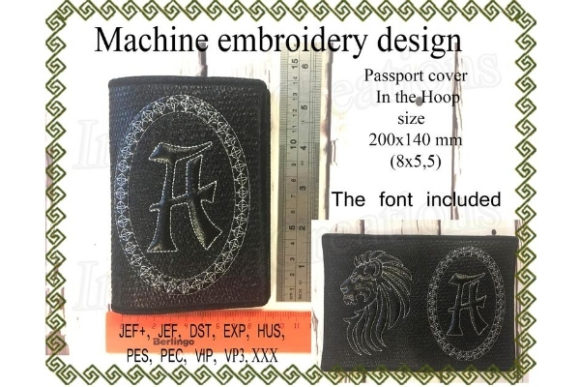 Passport Cover with Letter in the Hoop
